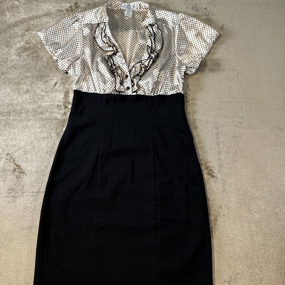Trixxi Polka Dot Dress Womens Size 9 Cocktail Holiday Party Retro Classic Fitted